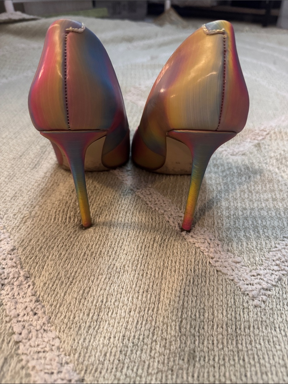 Steve Madden VALA Iridescent Rainbow D’Orsay Stiletto Heels Size 5.5 - Picture 6 of 8